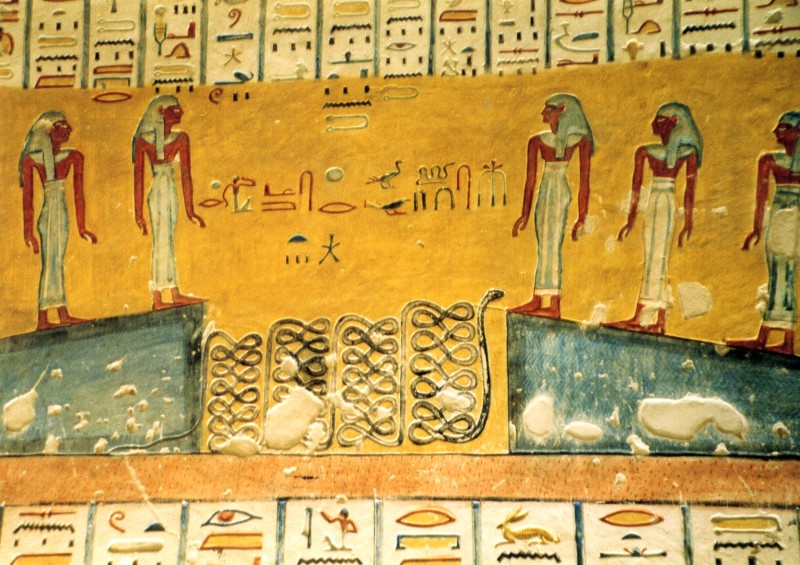 Teilansicht aus dem Pfortenbuch im Grab von Ramses IV (c) wikicommons
