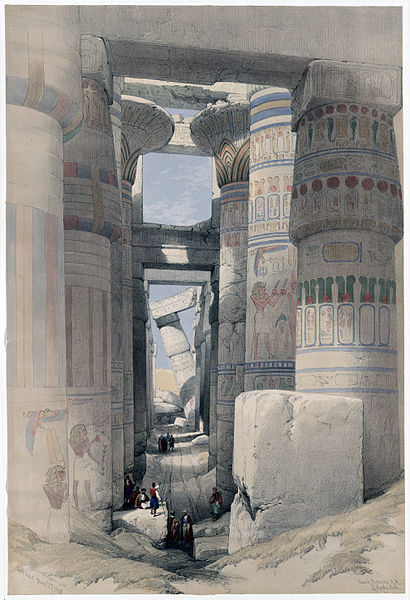 Tempel von Karnak, Lithographie von Louis Haghe (c) David Roberts